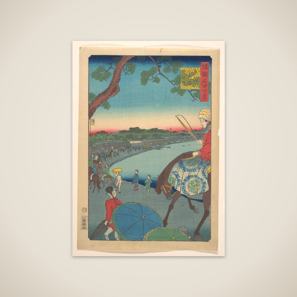 Foreigners Riding Along the Coast at Takanawa in the Eastern Capital unframed print