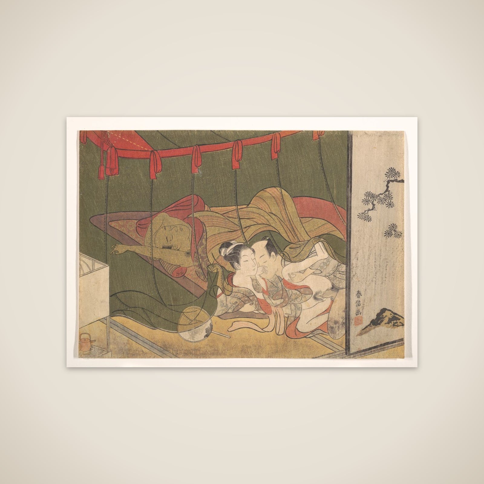 Lovers Beneath a Mosquito Net unframed print