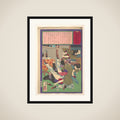 Postal Hōchi Newspaper no. 645,  Englishman raping a wine shopkeeper's daughter (Yūbin Hōchi shinbun, roppyaku yonjū gogō) framed