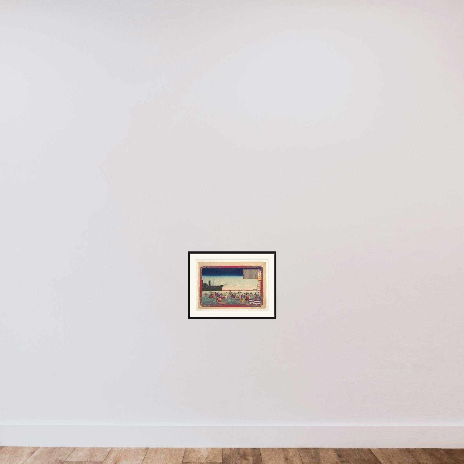 Chronicle of the Imperial Restoration (Kōkoku isshin kenbunshi) framed — shown to scale