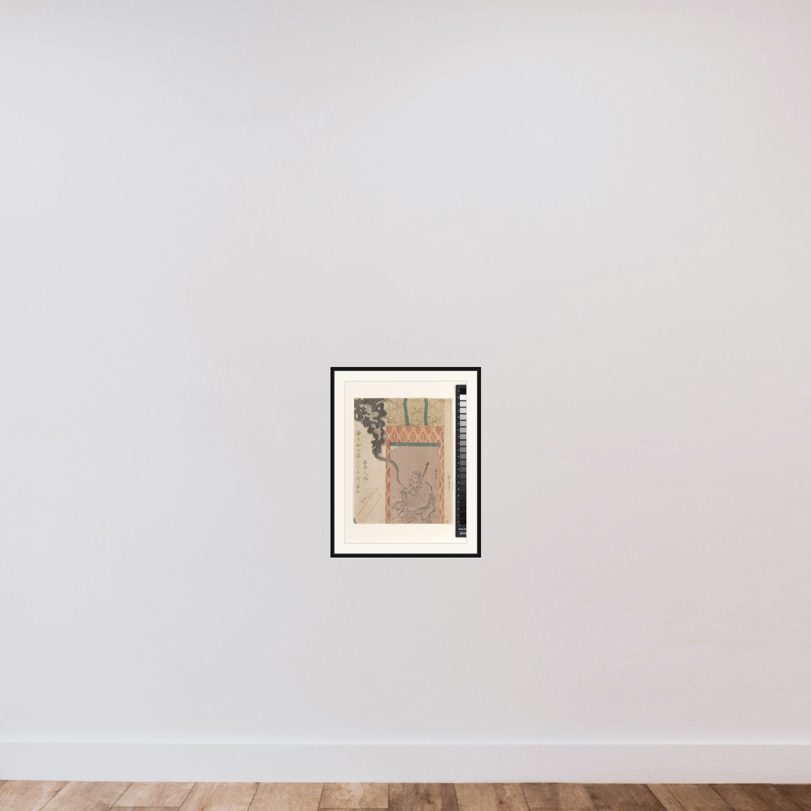 The Rakan Handaka Sonja with Dragon framed — shown to scale