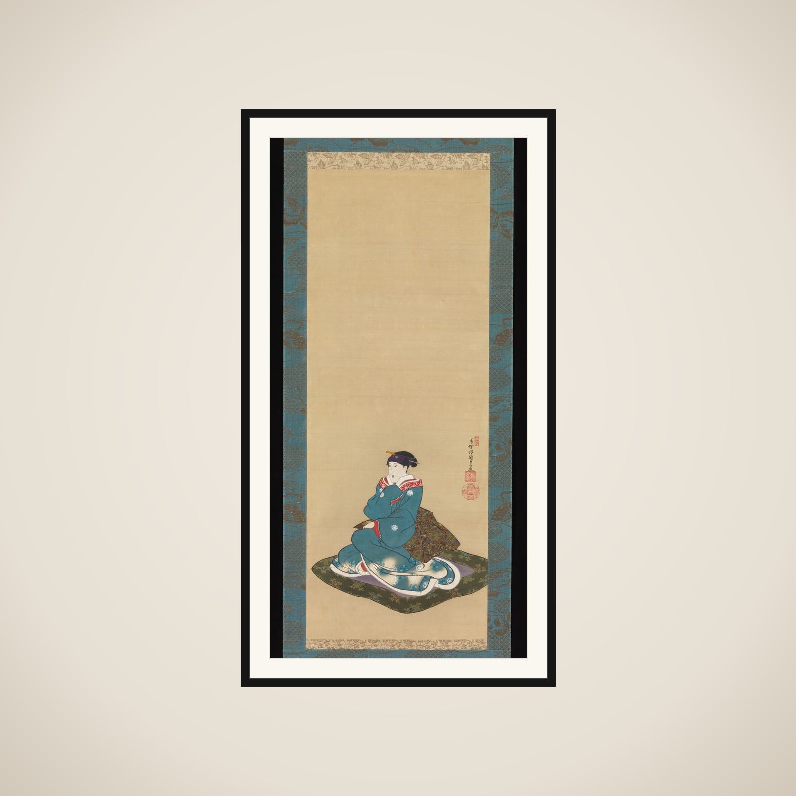 Portrait of Iwai Kumesaburō II framed