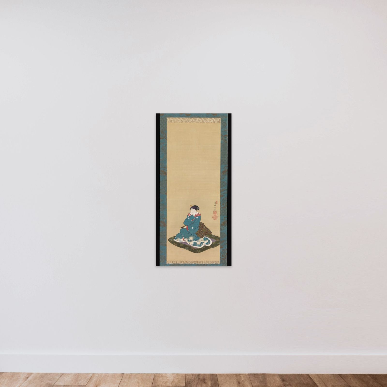 Portrait of Iwai Kumesaburō II unframed — shown to scale