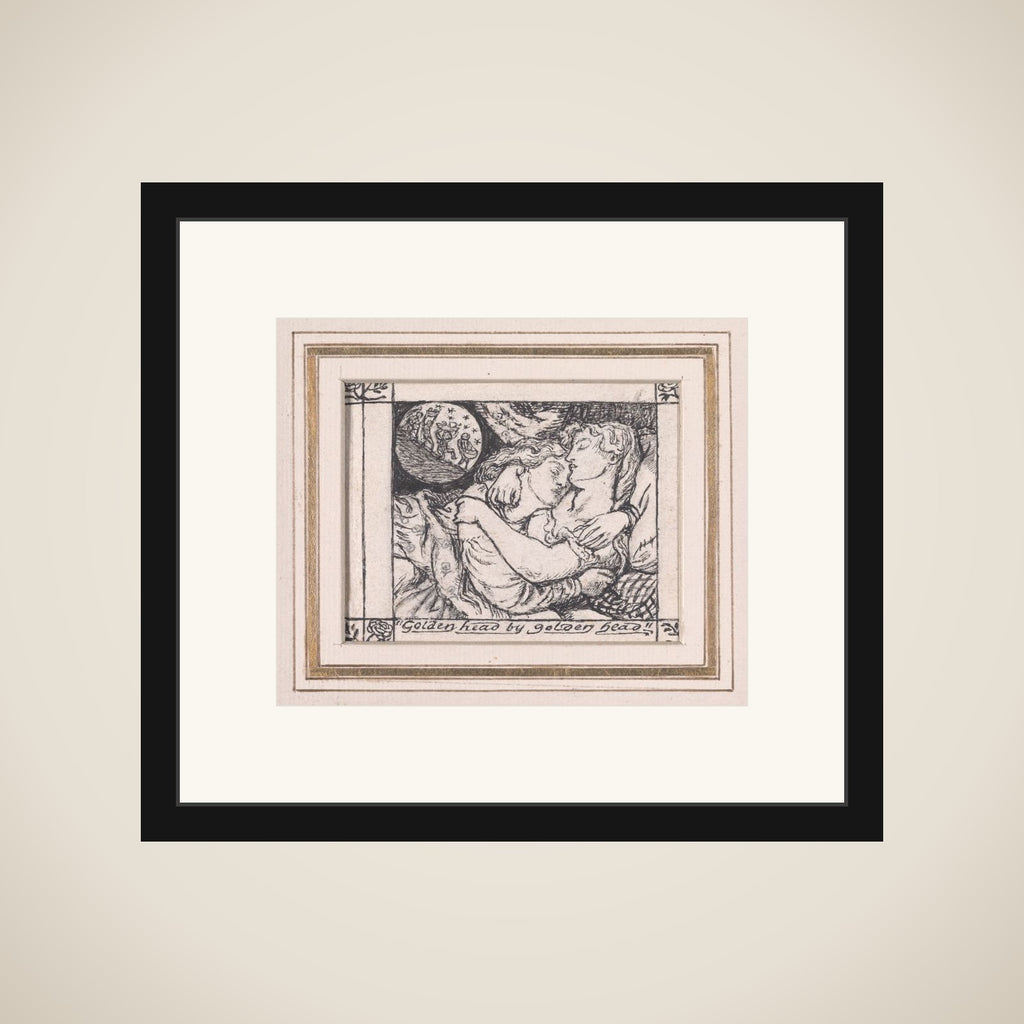 Golden head by golden head, for "The Goblin Market" framed