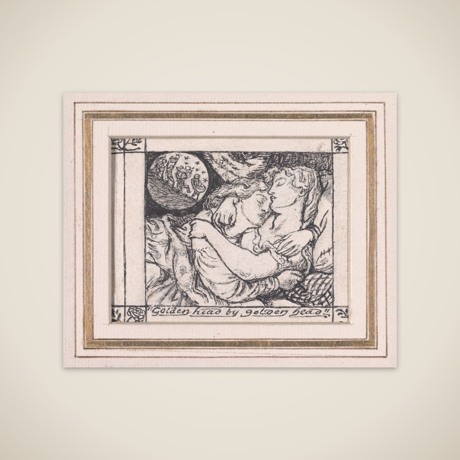 Golden head by golden head, for "The Goblin Market" unframed print