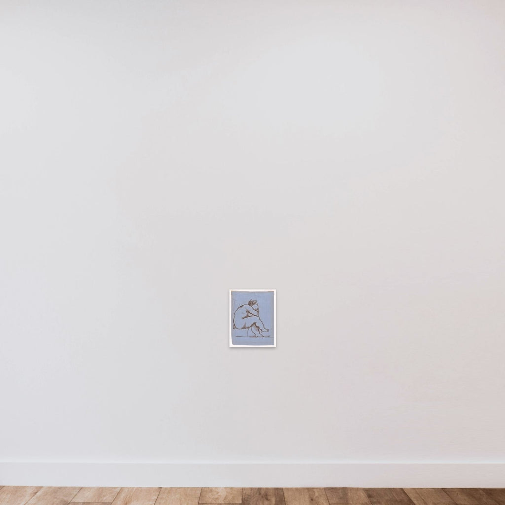 A seated fat lady unframed — shown to scale