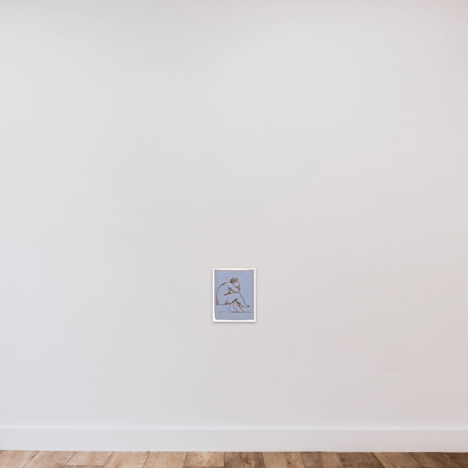 A seated fat lady unframed — shown to scale