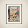 “‘A Molted Cicada Shell’ (Utsusemi): Soga Gorō Tokimune,” from the series Scenes amid Genji Clouds Matched with Ukiyo-e Pictures (Genji-gumo ukiyo e-awase) framed