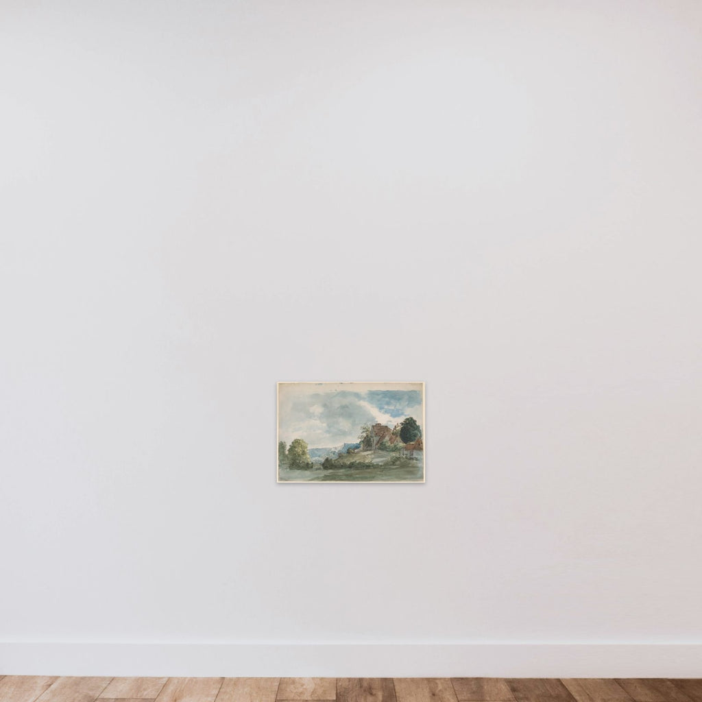 Cottages in an extensive landscape unframed — shown to scale