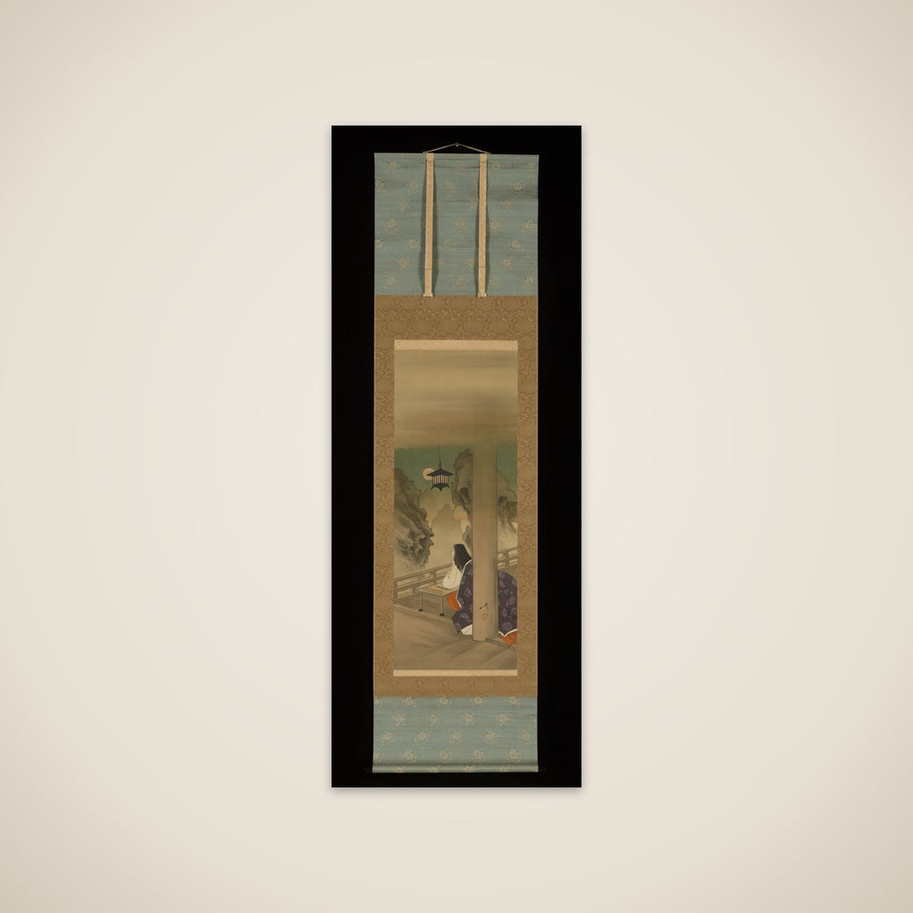 Murasaki Shikibu at Ishiyamadera Temple, based on the print “The Moon at Ishiyama,” from the series One Hundred Aspects of the Moon (Tsuki hyakushi: Ishiyama no tsuki) unframed print