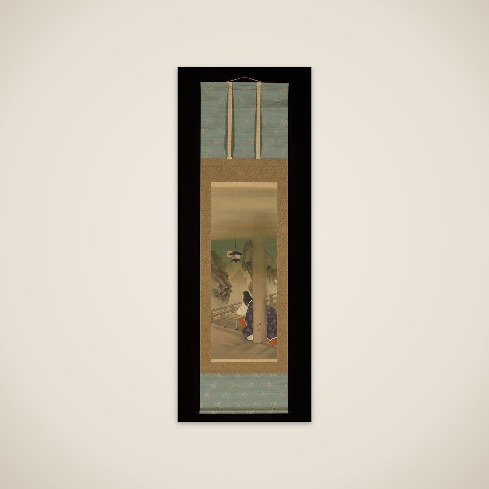 Murasaki Shikibu at Ishiyamadera Temple, based on the print “The Moon at Ishiyama,” from the series One Hundred Aspects of the Moon (Tsuki hyakushi: Ishiyama no tsuki) unframed print