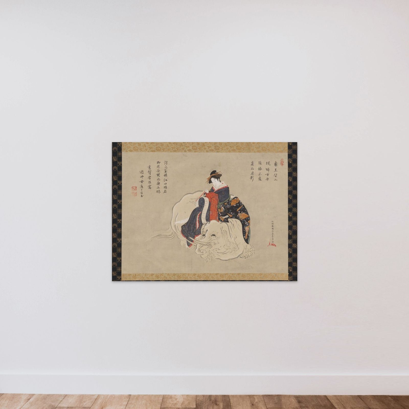 Courtesan of Eguchi unframed — shown to scale