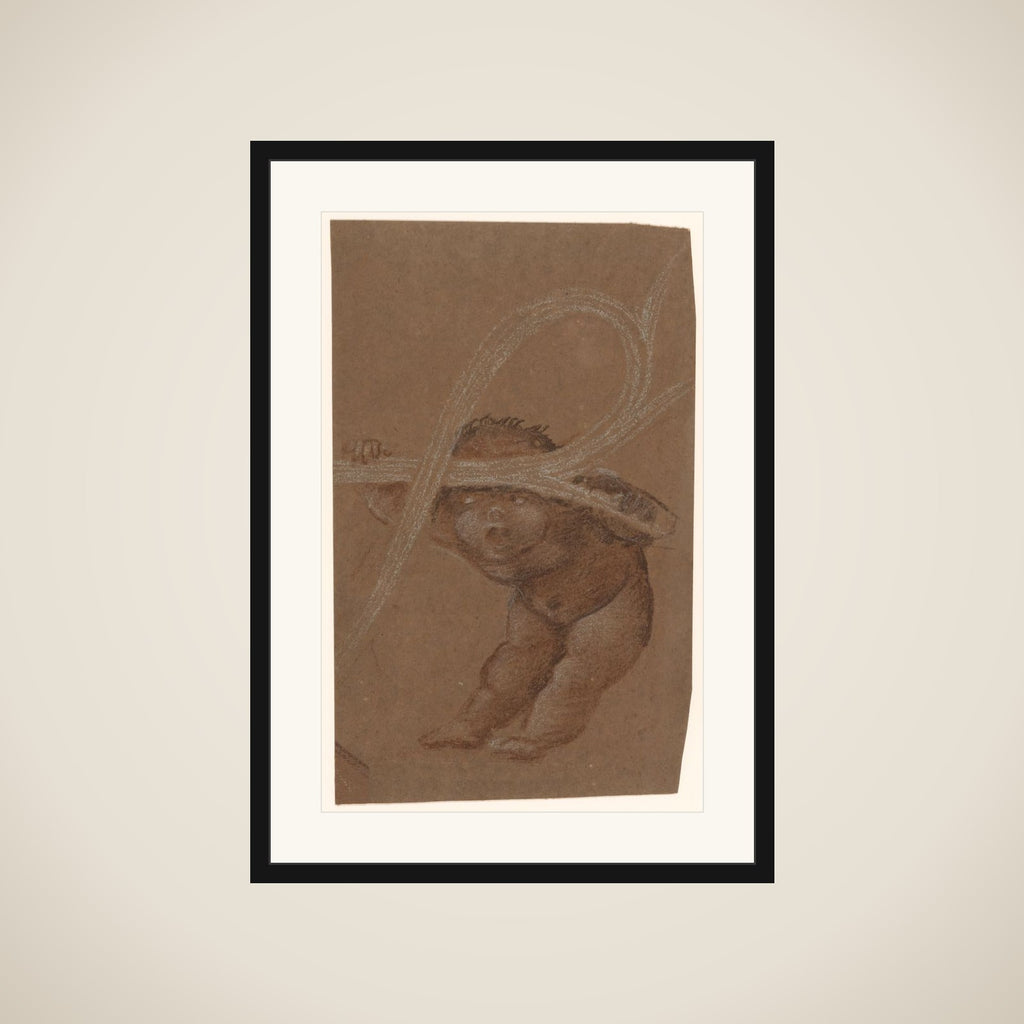 Putto Study, for the lid of the Graham Family Piano framed