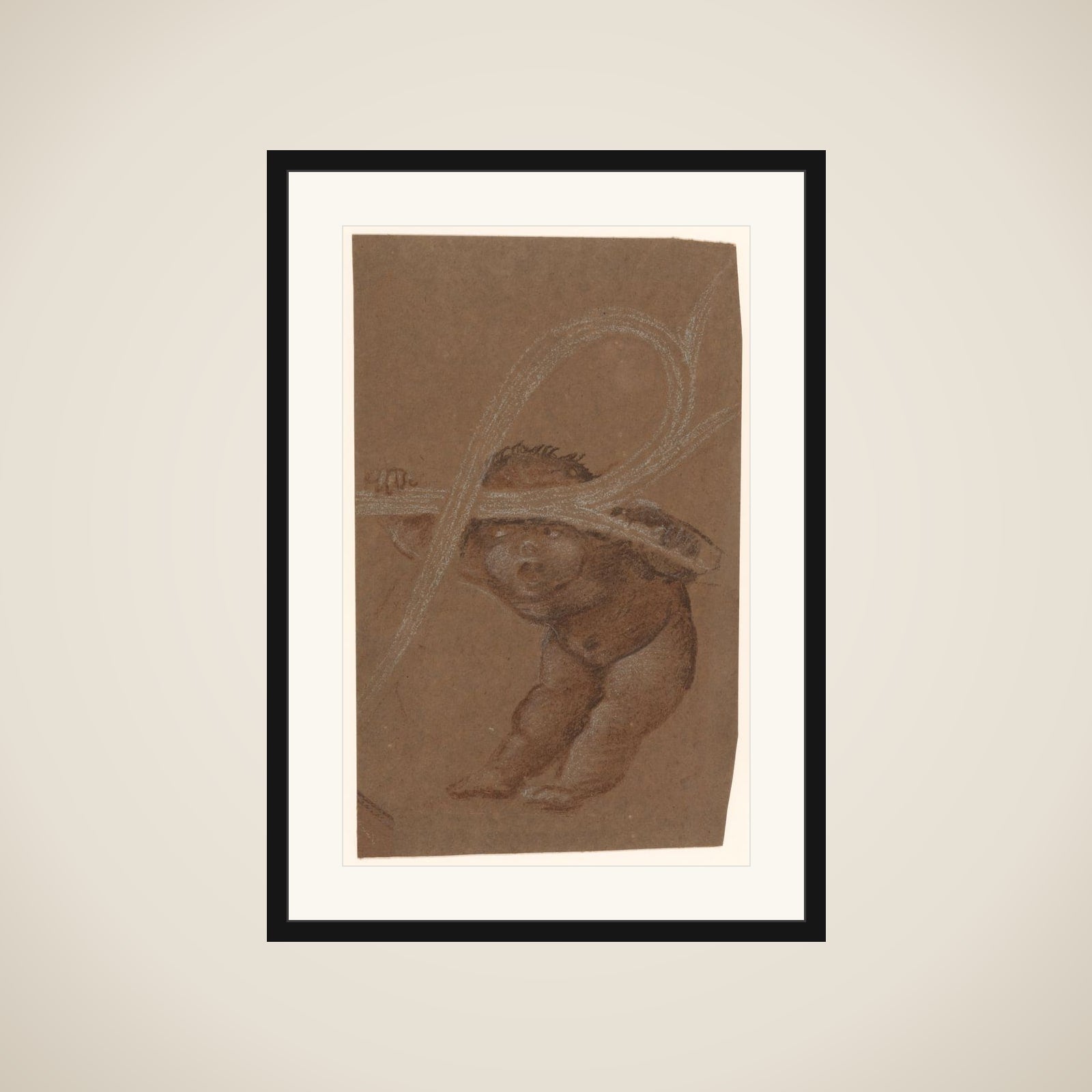 Putto Study, for the lid of the Graham Family Piano framed