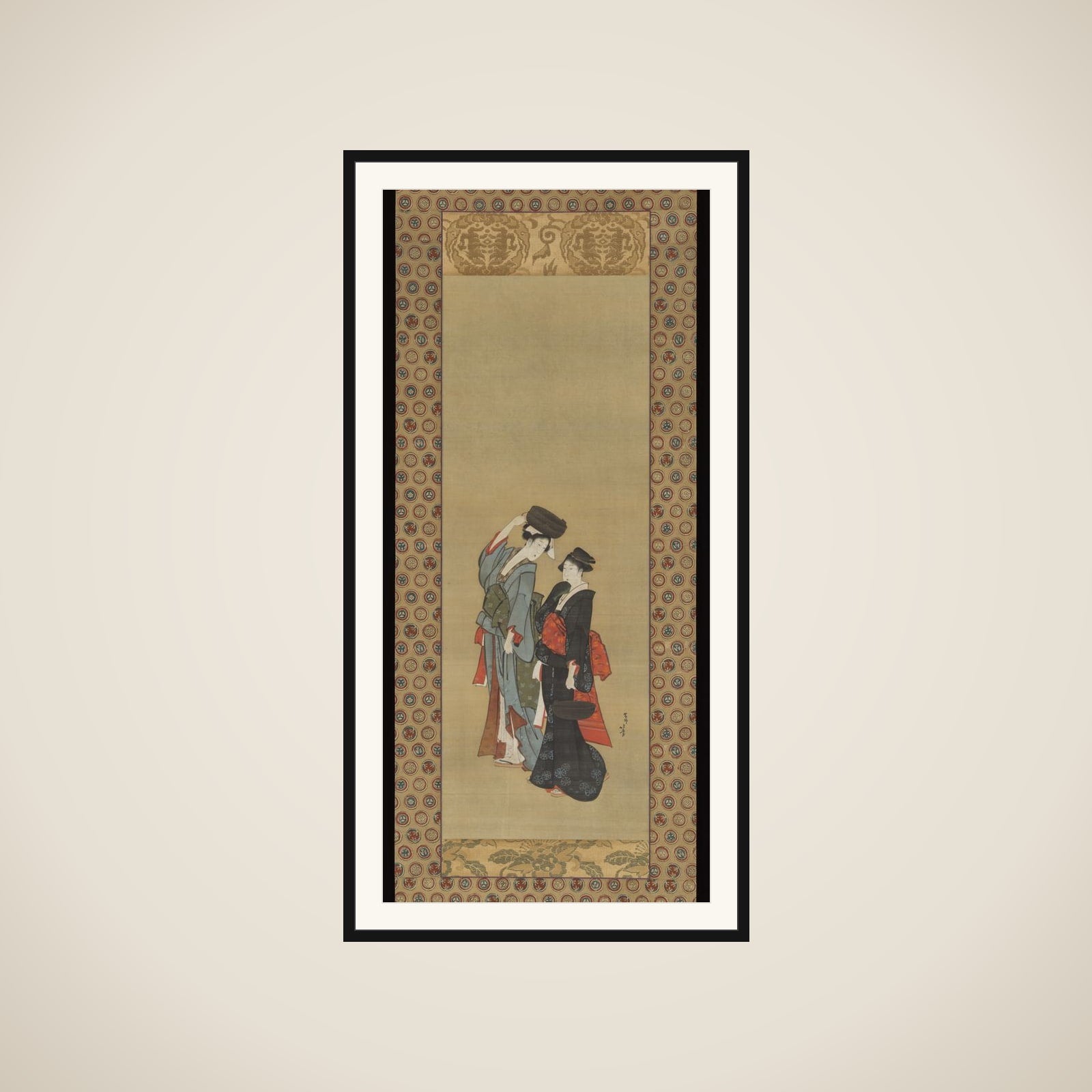 Women Carrying Pots for the Tsukuma Festival framed