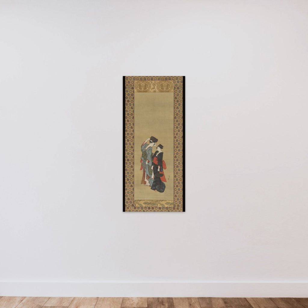 Women Carrying Pots for the Tsukuma Festival unframed — shown to scale