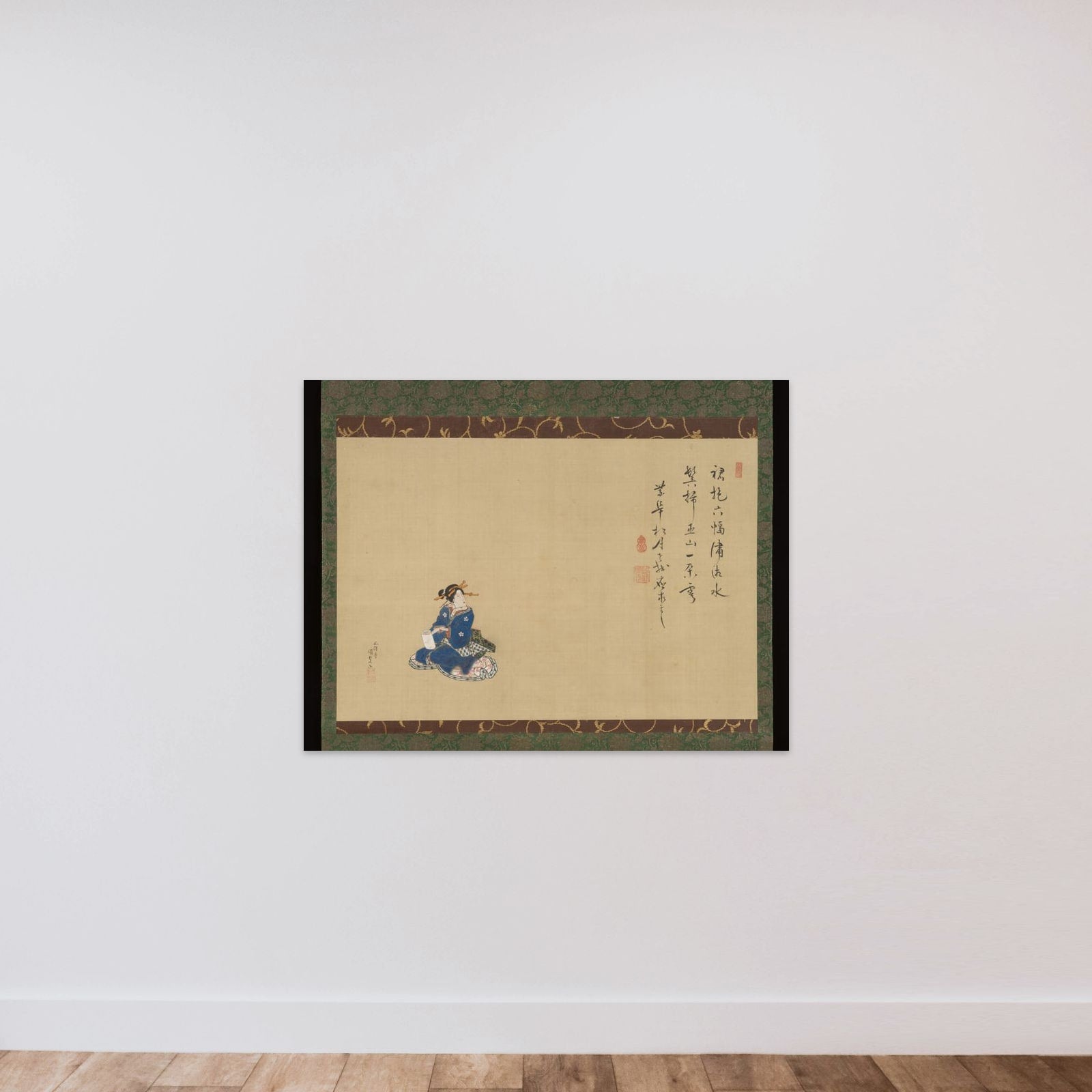 Seated Courtesan unframed — shown to scale