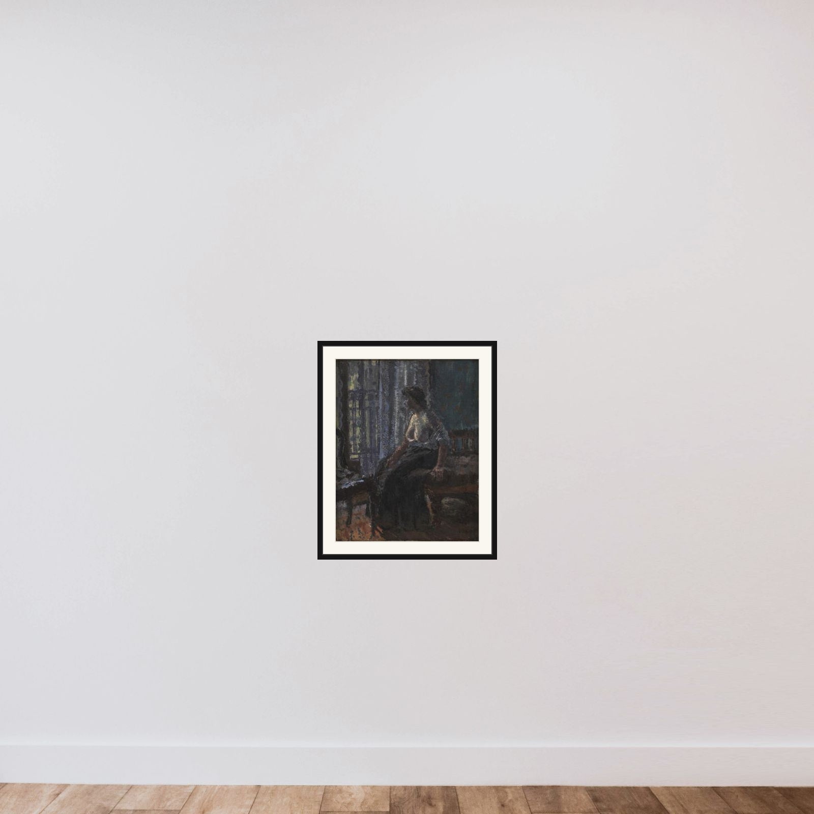 Woman Seated at a Window framed — shown to scale