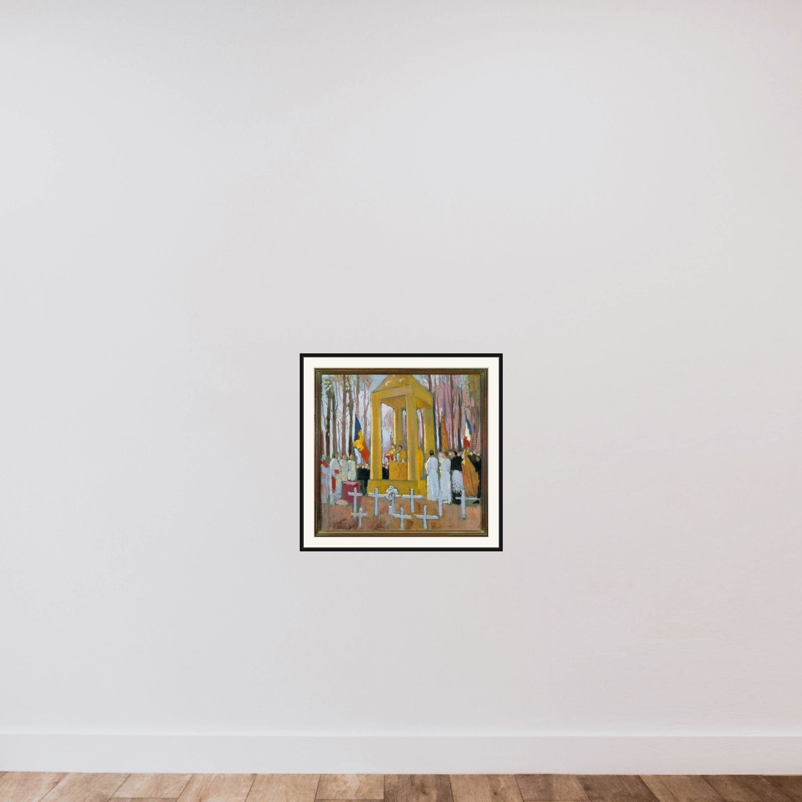 Messe devant la tombe d'Ernest Psichari framed — shown to scale