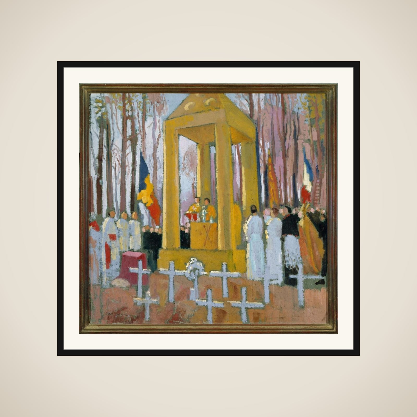 Messe devant la tombe d'Ernest Psichari framed