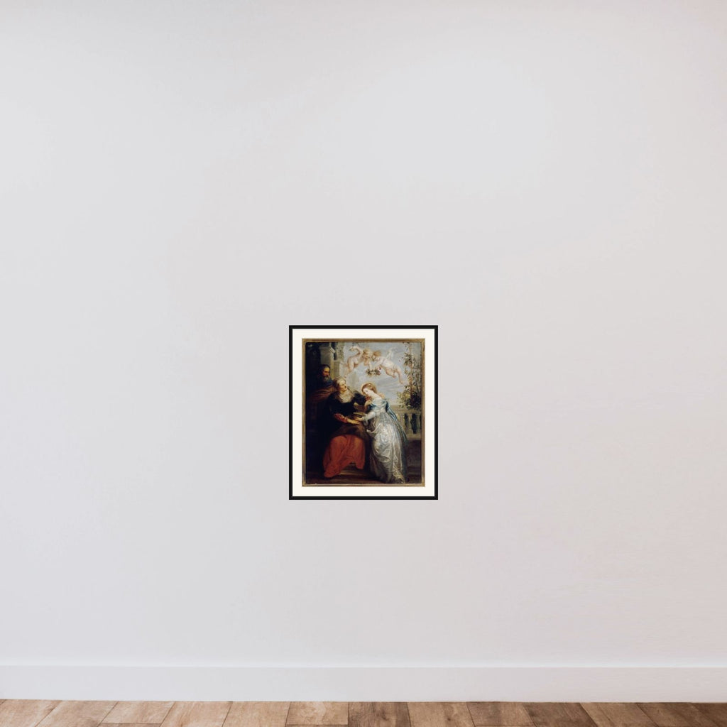 L'éducation de la Vierge, d'après Rubens framed — shown to scale