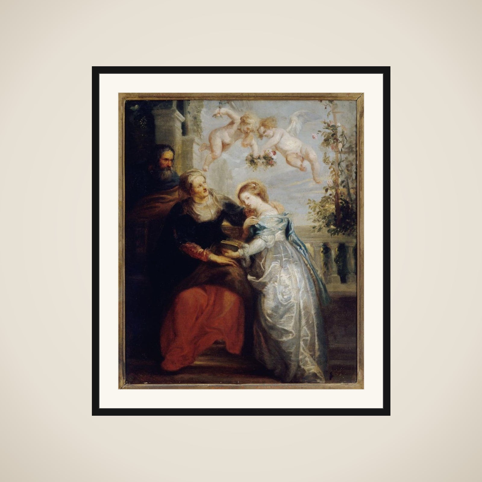 L'éducation de la Vierge, d'après Rubens framed