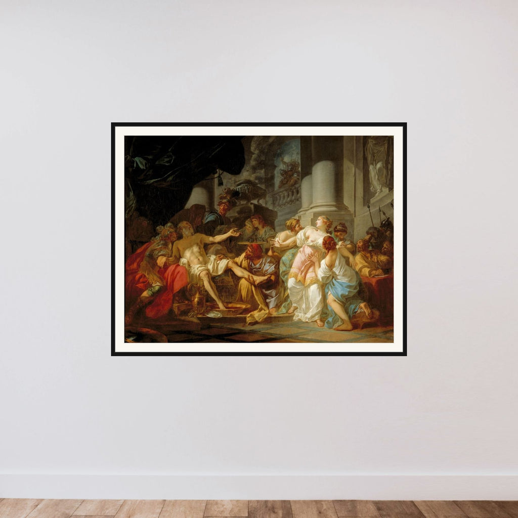 La Mort de Sénèque framed — shown to scale