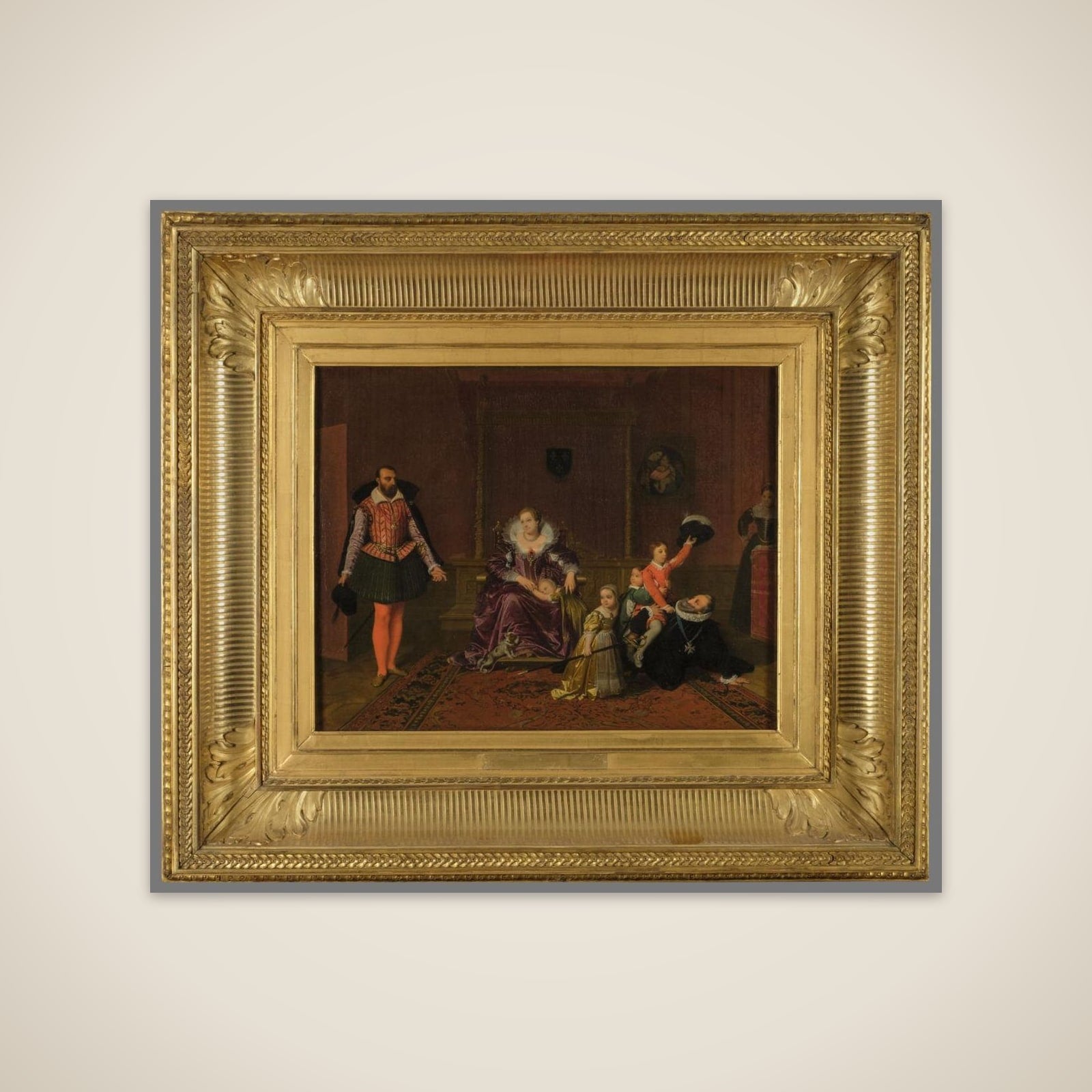 Henri IV jouant avec ses enfants au moment où l'ambassadeur d'Espagne est admis en sa présence unframed print