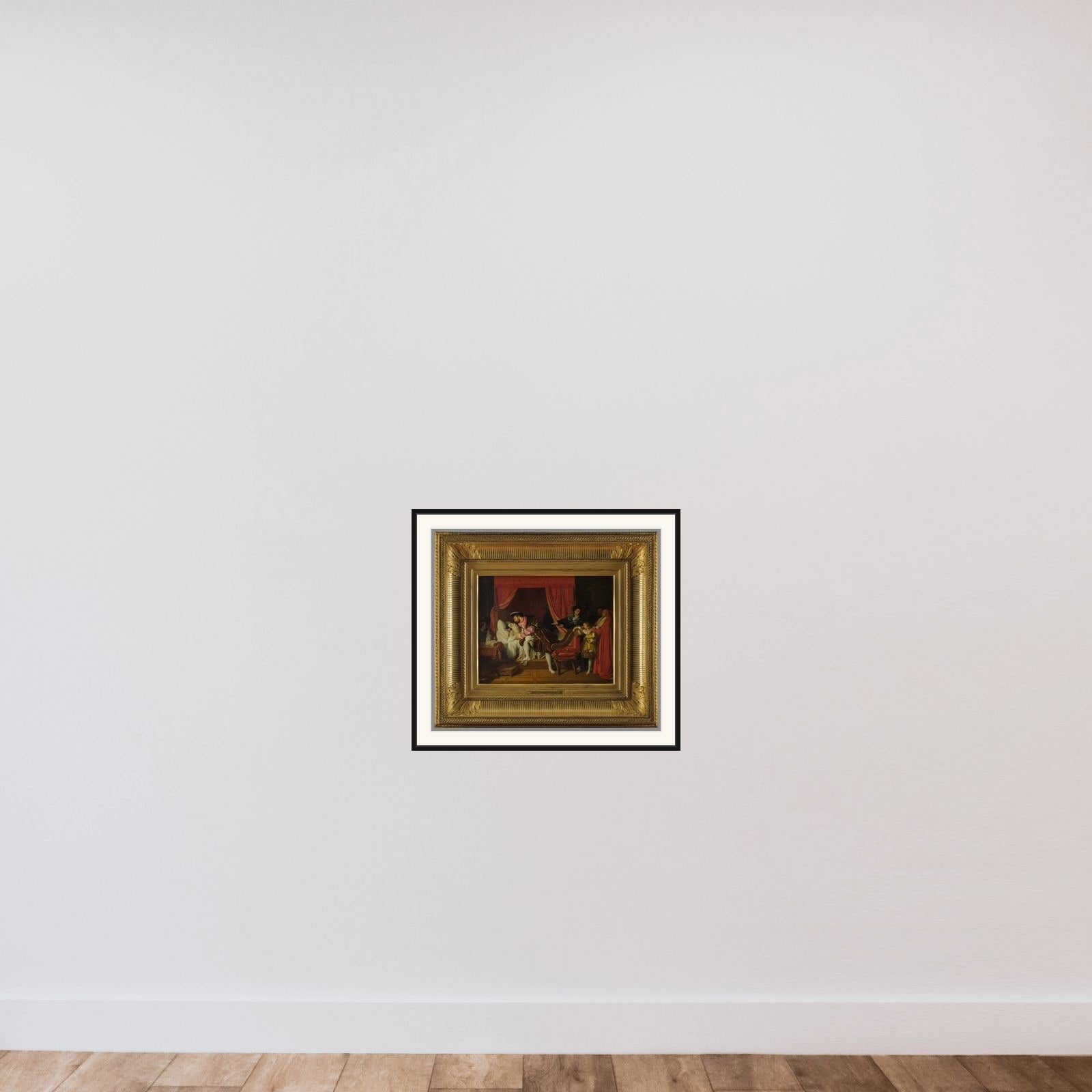 François Ier reçoit les derniers soupirs de Léonard de Vinci framed — shown to scale