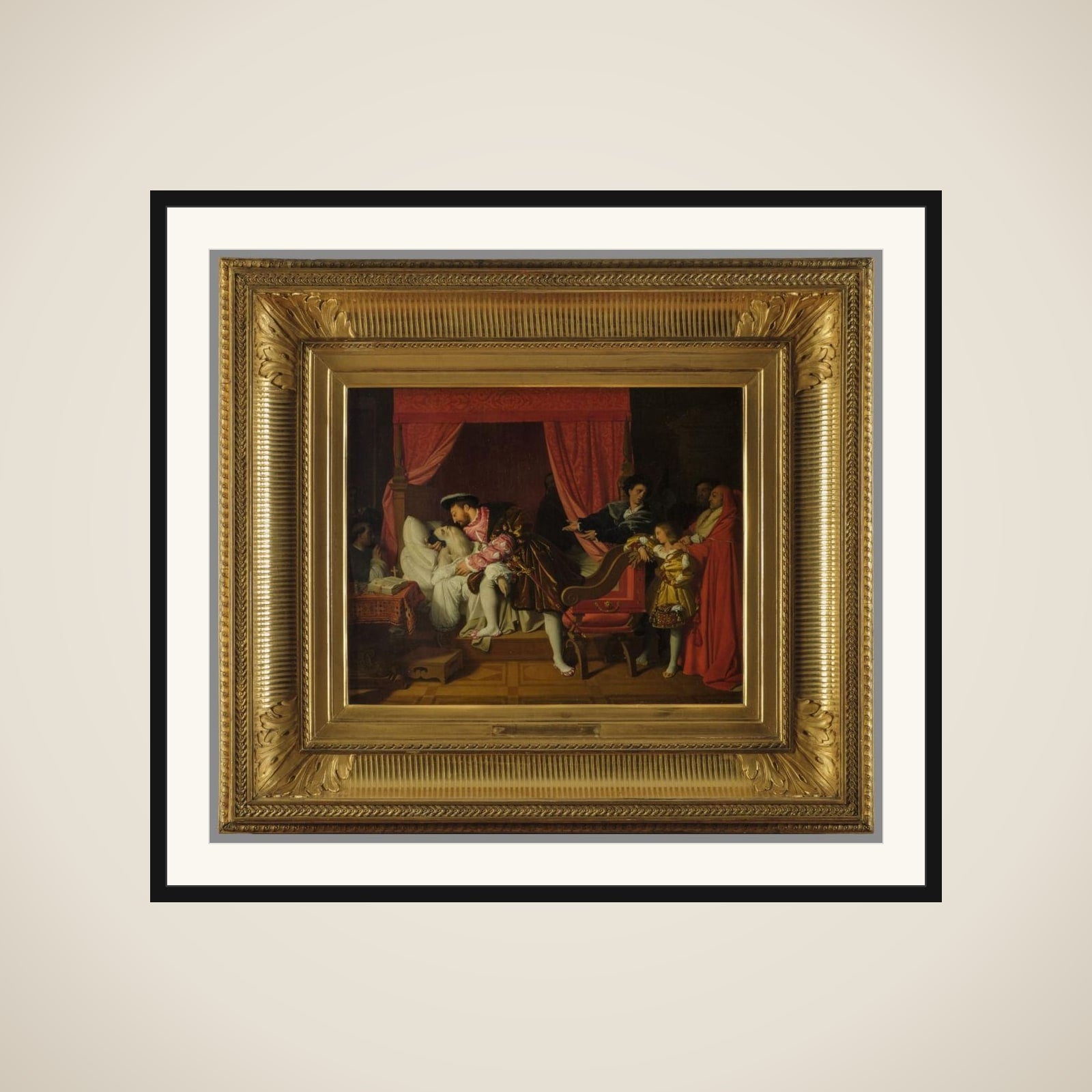 François Ier reçoit les derniers soupirs de Léonard de Vinci framed