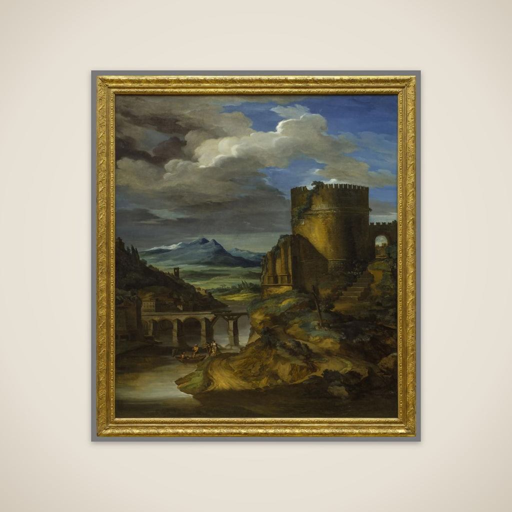 Paysage italien au tombeau unframed print