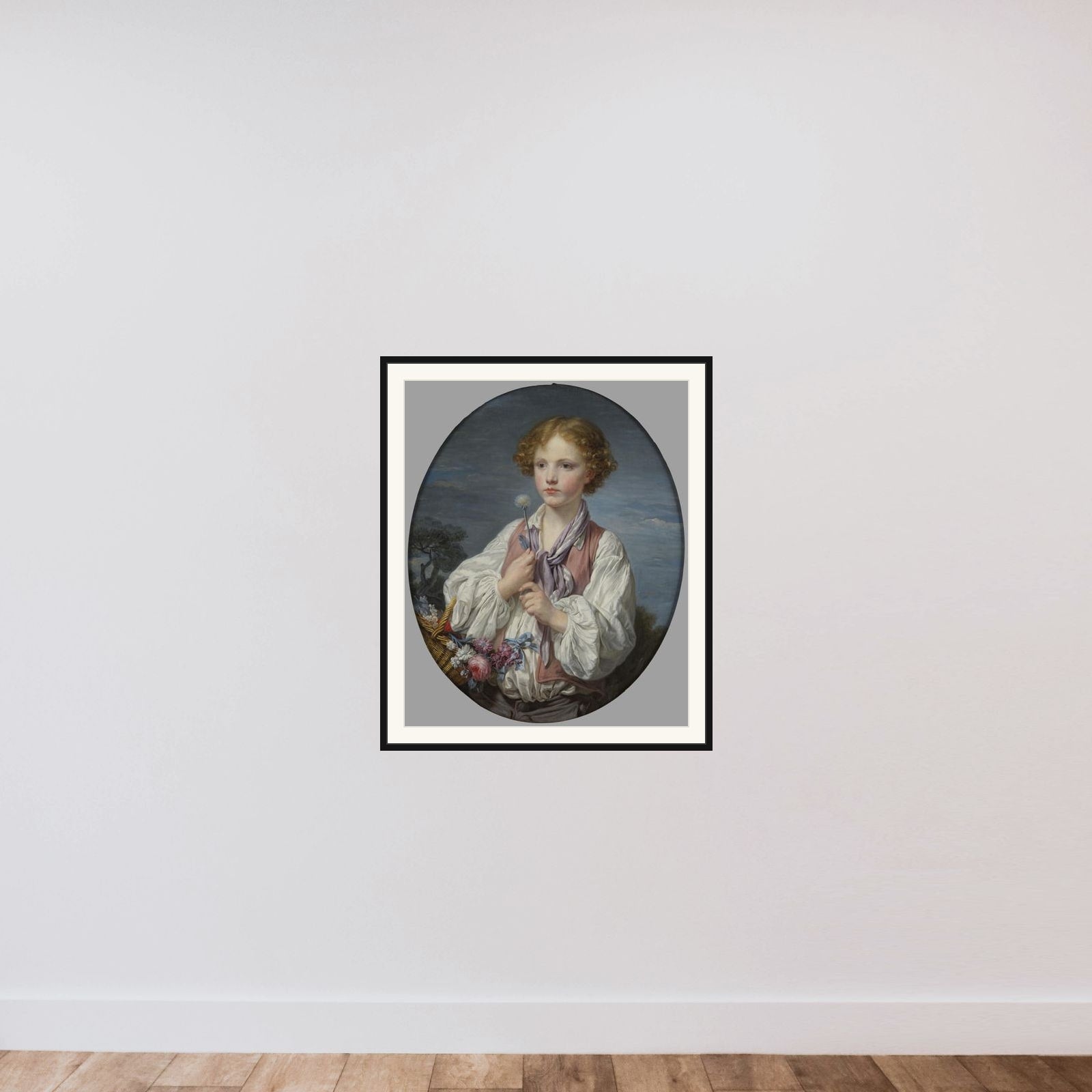 Jeune berger qui tente le sort pour savoir s'il est aimé de sa bergère framed — shown to scale