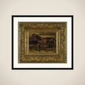 Cheval brun à l'écurie framed