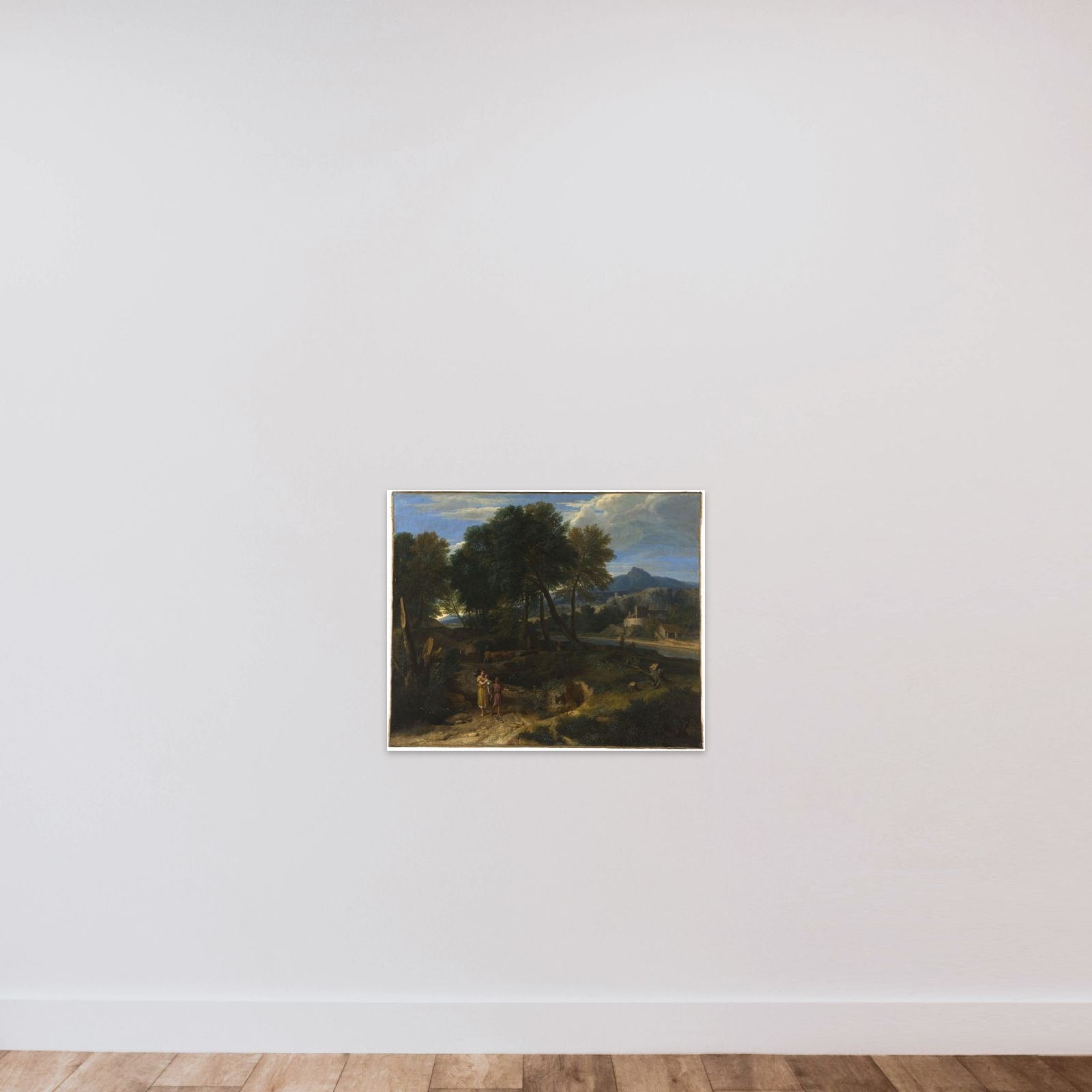 Pastorale avec un jeune pâtre et une femme avec un enfant dans les bras unframed — shown to scale