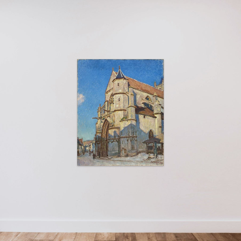 L'Eglise de Moret (le soir) unframed — shown to scale