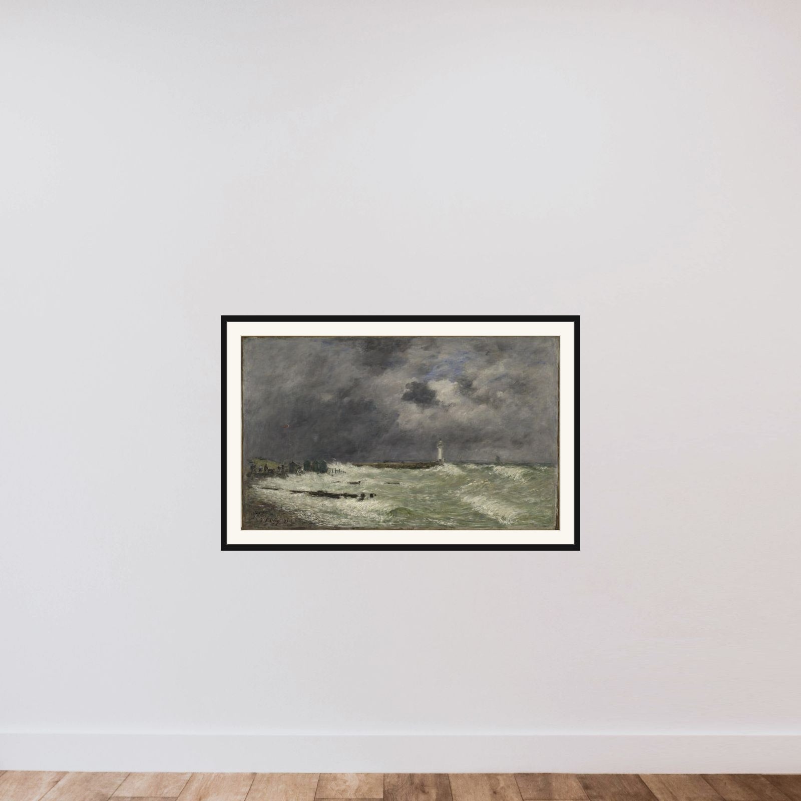 Coup de vent devant Frascati, Le Havre framed — shown to scale