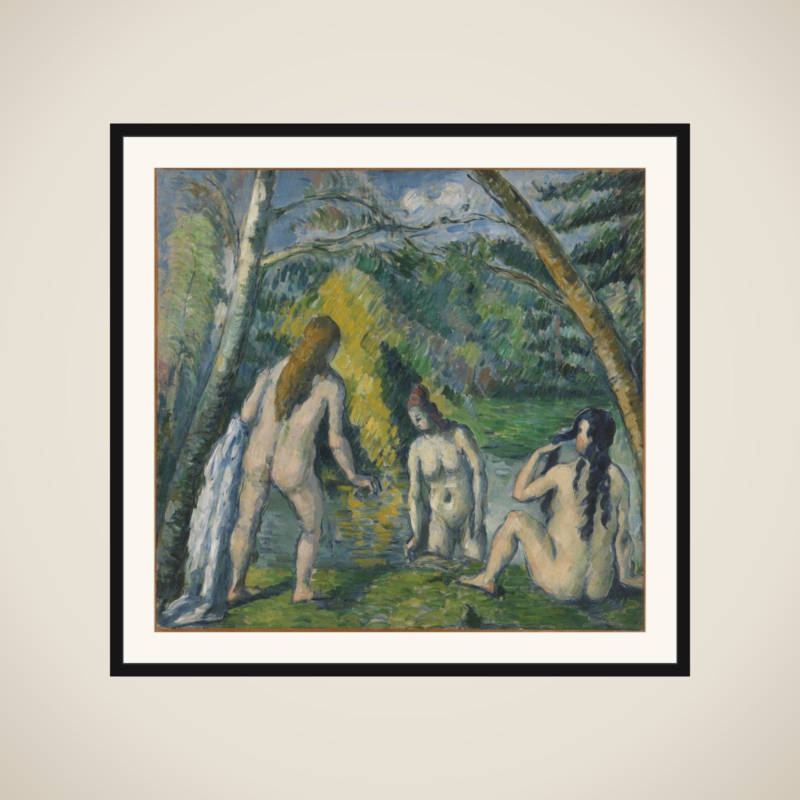 Trois baigneuses framed