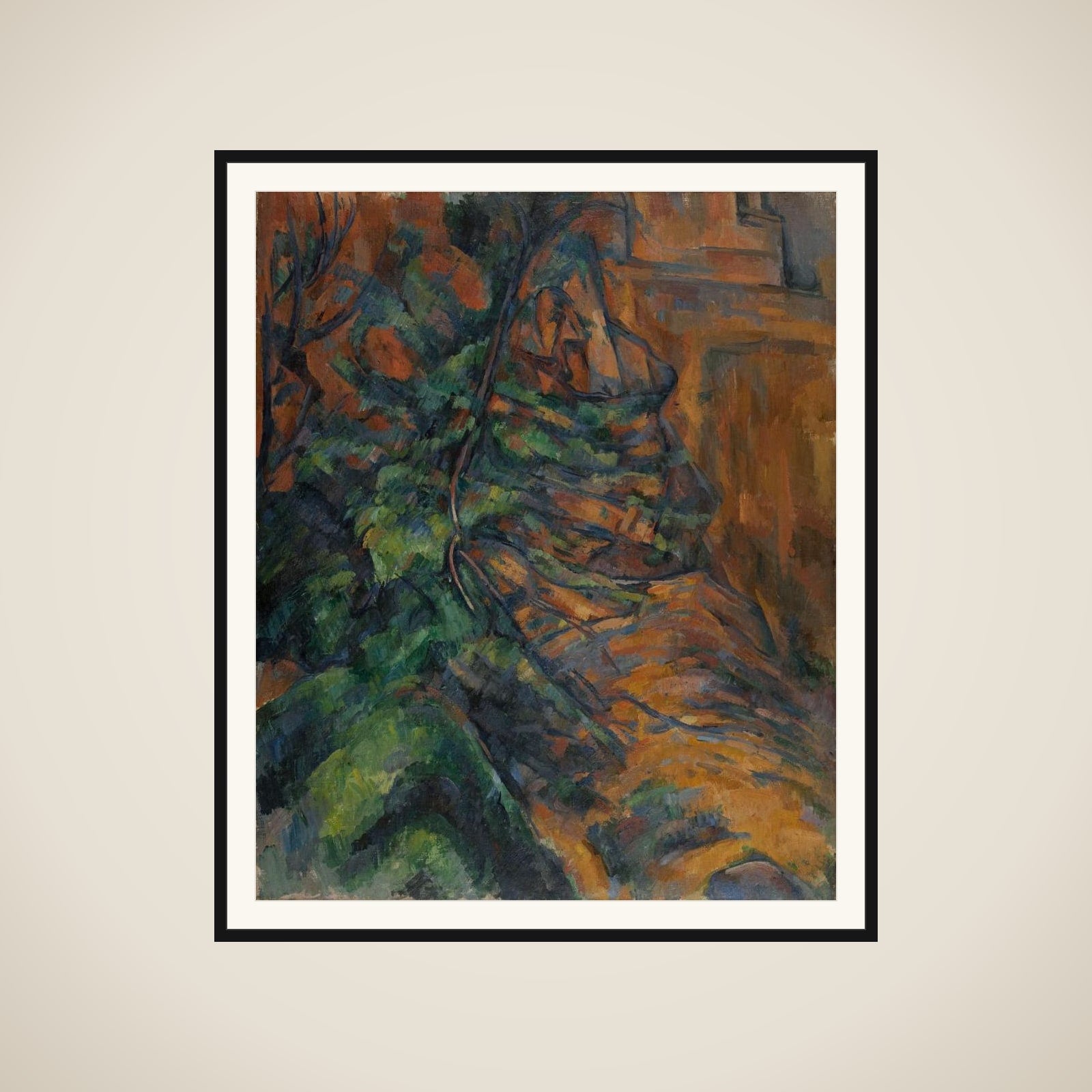 Rochers et branches à Bibémus framed