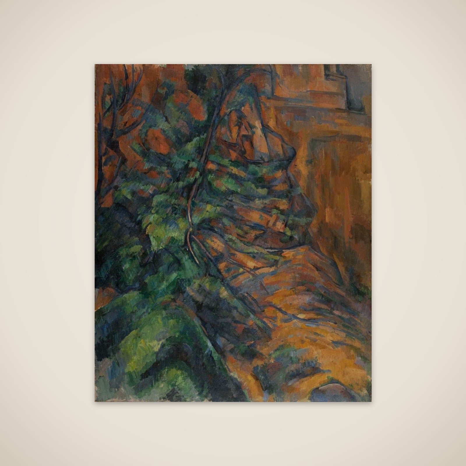 Rochers et branches à Bibémus unframed print