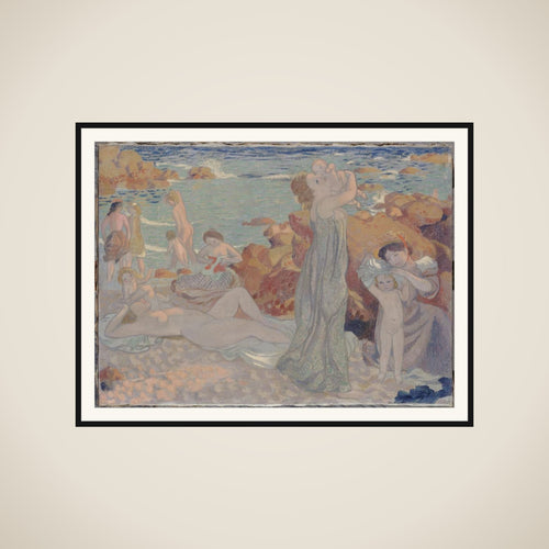 Baigneuses, plage du Pouldu framed