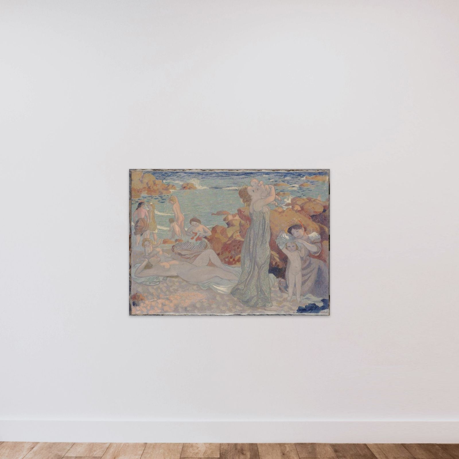 Baigneuses, plage du Pouldu unframed — shown to scale