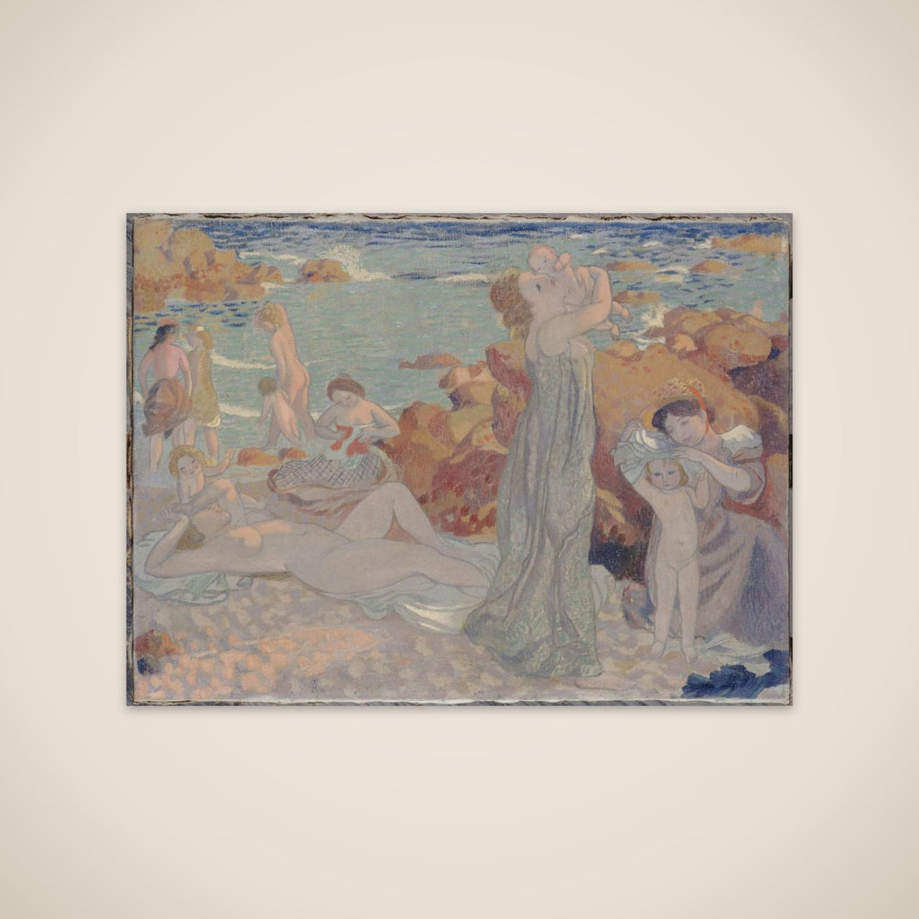 Baigneuses, plage du Pouldu unframed print