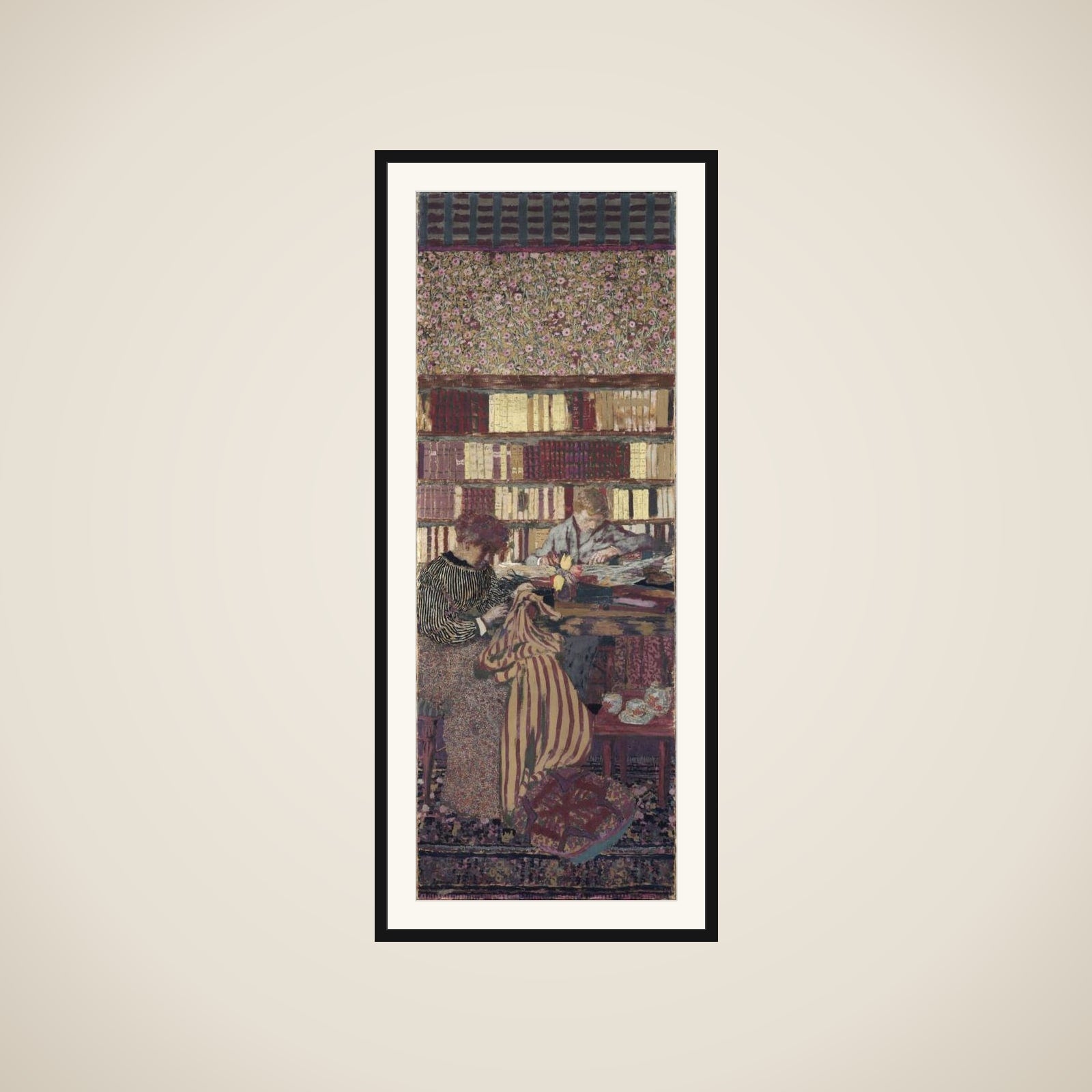 Personnages dans un intérieur. Le travail framed