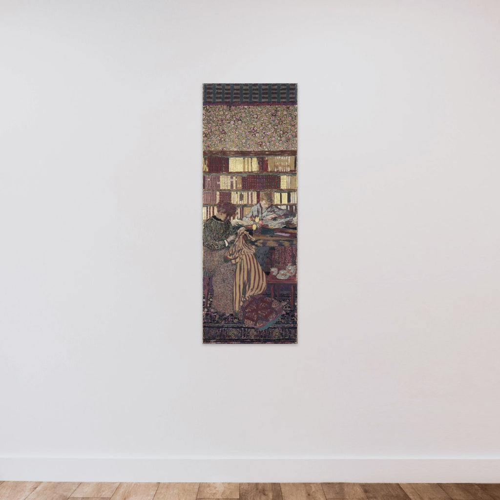 Personnages dans un intérieur. Le travail unframed — shown to scale