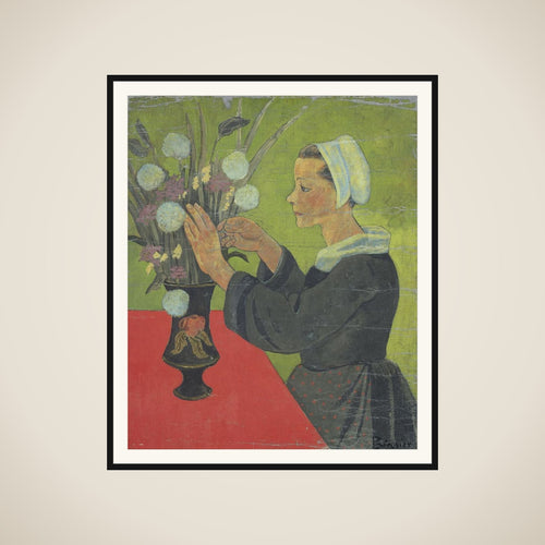 Bretonne au bouquet (Huelgoat) framed
