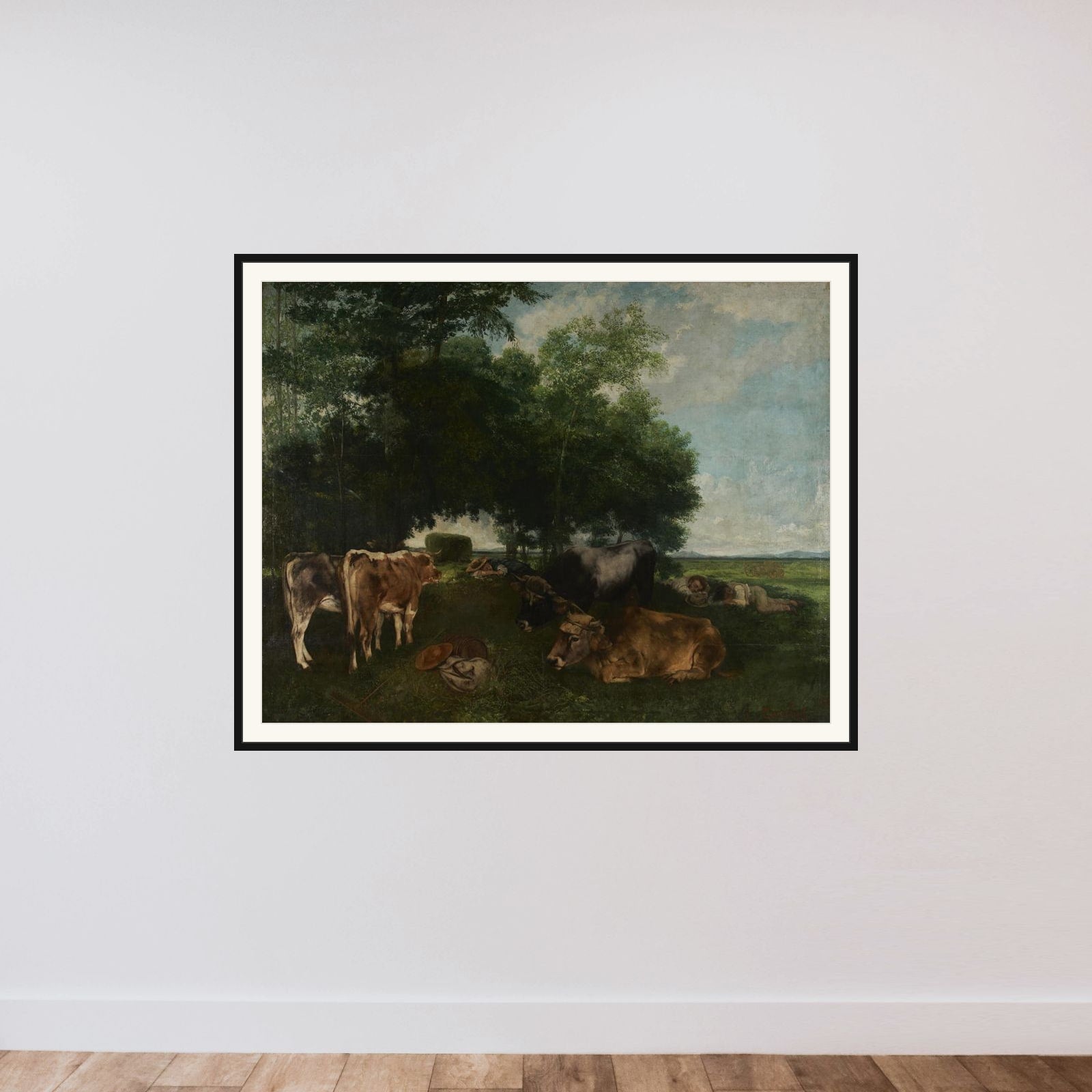 La sieste pendant la saison des foins framed — shown to scale