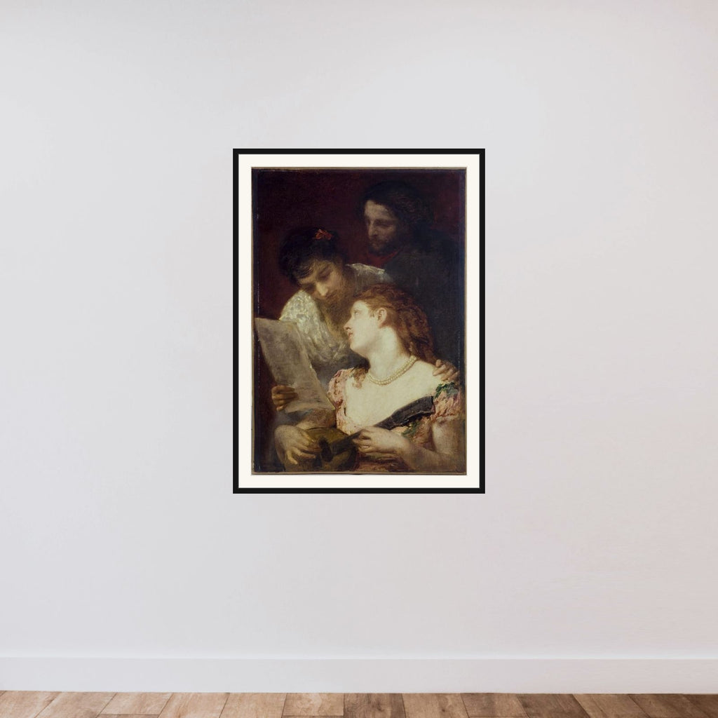 La musique (music party) framed — shown to scale
