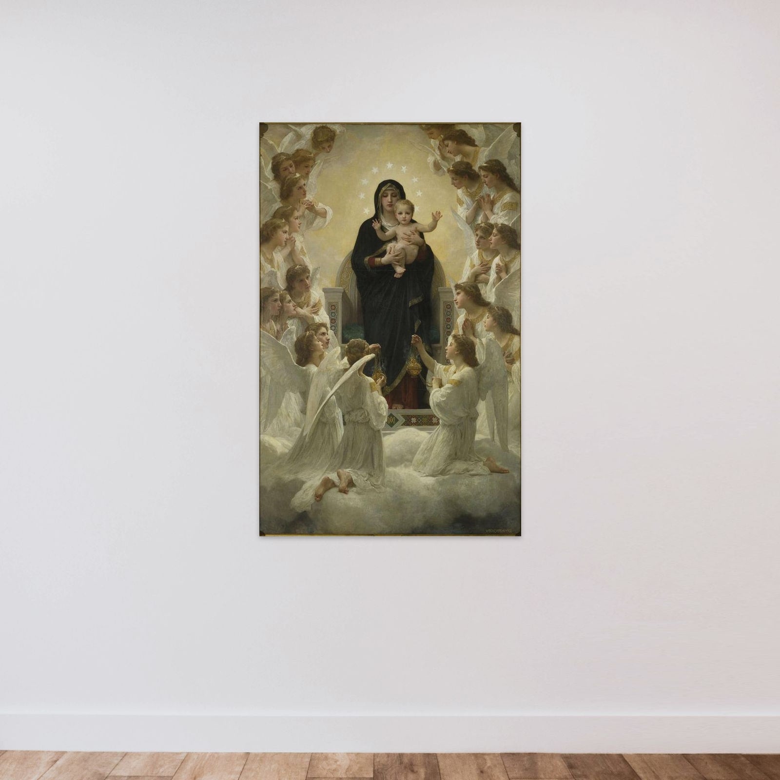 La Vierge aux anges unframed — shown to scale