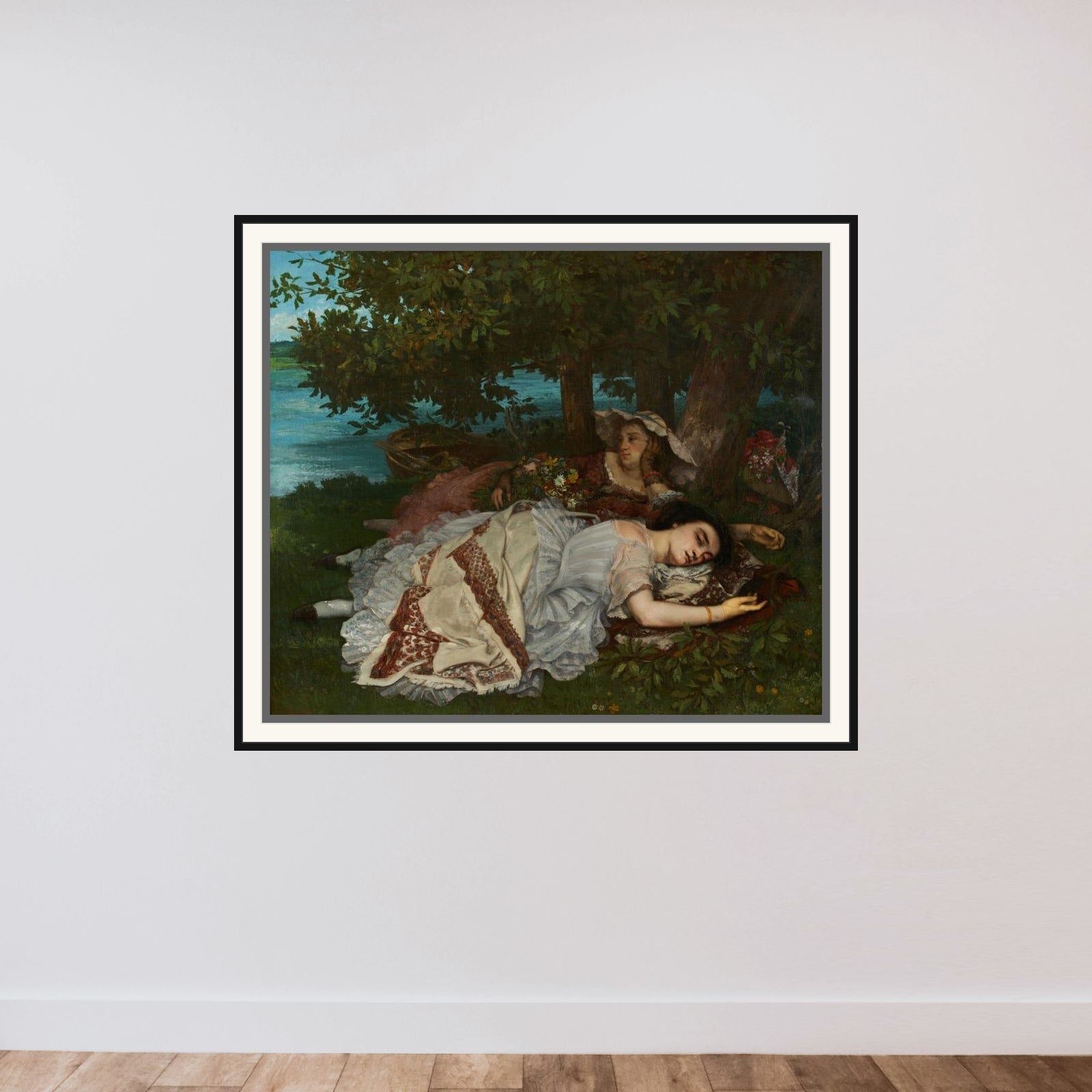 Les demoiselles des bords de la Seine (été) framed — shown to scale