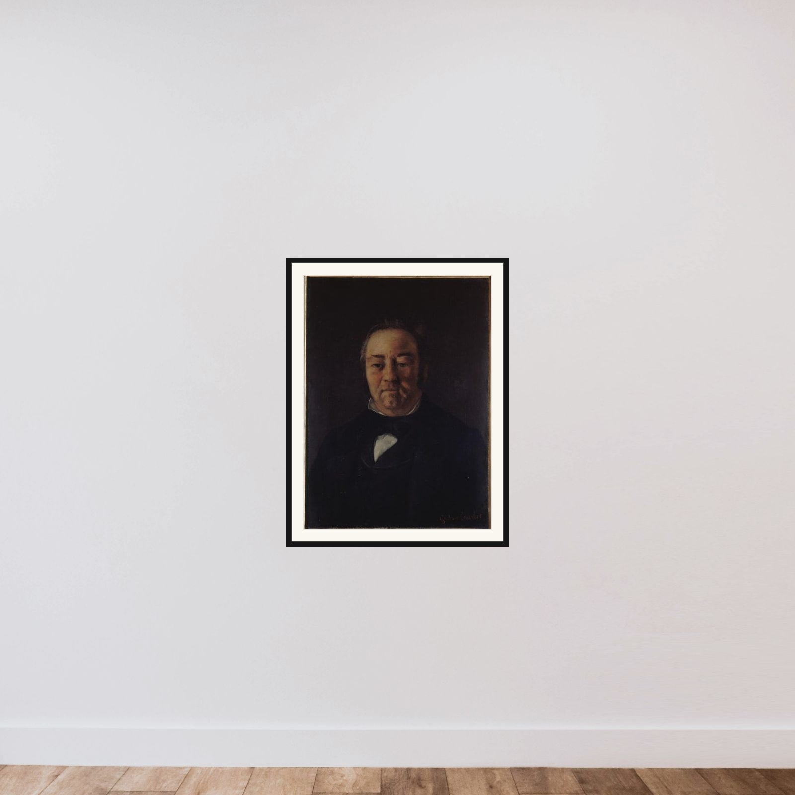 Portrait de Monsieur Corbinaud framed — shown to scale